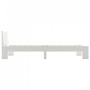 Cadru de pat, alb, 100 x 200 cm, lemn masiv de pin - Img 4