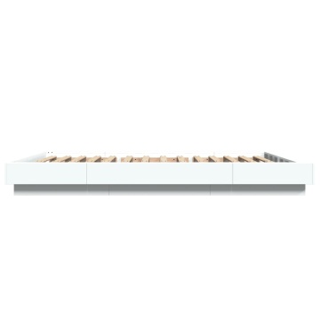 Cadru de pat, alb, 120x200 cm, lemn prelucrat - Img 7