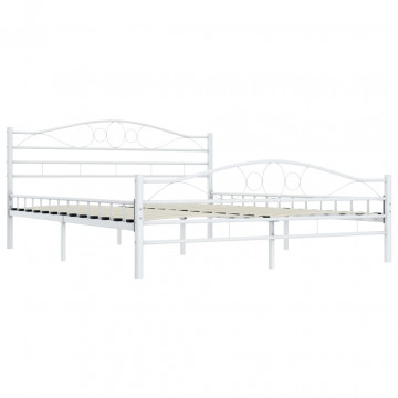 Cadru de pat, alb, 160 x 200 cm, metal - Img 2