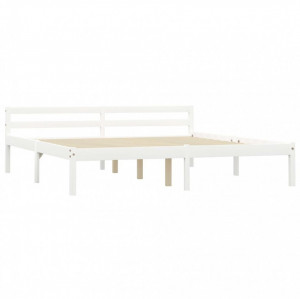 Cadru de pat, alb, 180 x 200 cm, lemn masiv de pin - Img 2