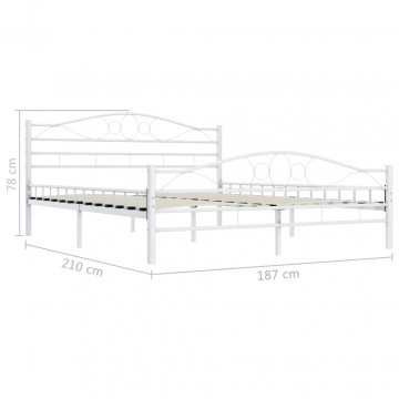 Cadru de pat, alb, 180 x 200 cm, metal - Img 5