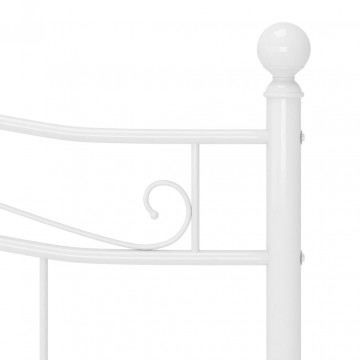 Cadru de pat, alb, 180x200 cm, metal - Img 5