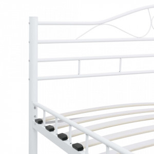 Cadru de pat, alb, 200 x 200 cm, metal - Img 7