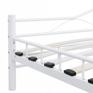 Cadru de pat, alb, 200 x 200 cm, metal - Img 8