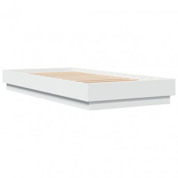 Cadru de pat, alb, 90x200 cm, lemn prelucrat - Img 5