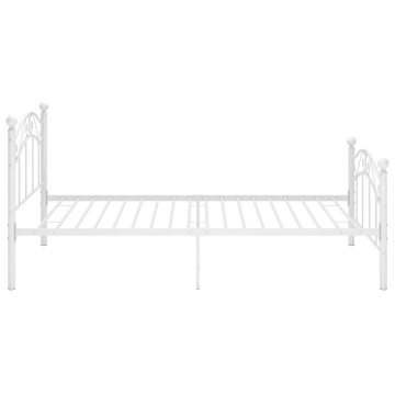Cadru de pat, alb, 90x200 cm, metal - Img 4
