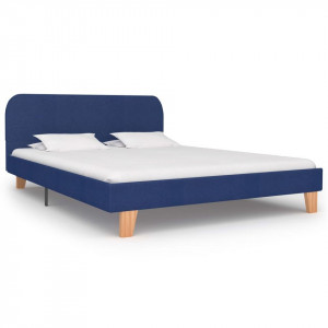 Cadru de pat, albastru, 140 x 200 cm, material textil - Img 1
