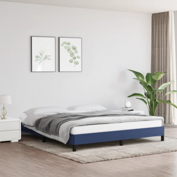 Cadru de pat, albastru, 160 x 200 cm, material textil - Img 1