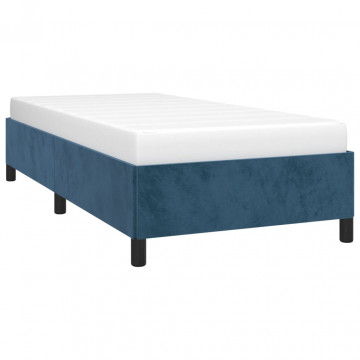 Cadru de pat, albastru închis, 90x200 cm, catifea - Img 3