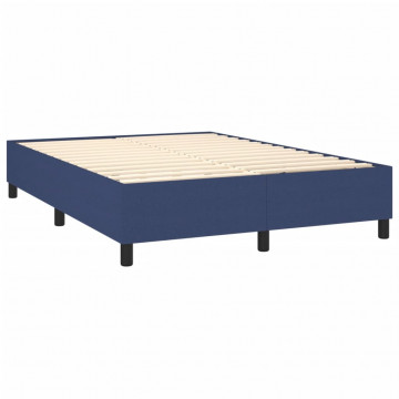 Cadru de pat box spring, albastru, 140x200 cm, textil - Img 4