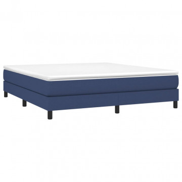 Cadru de pat box spring, albastru, 160x200 cm, textil - Img 3