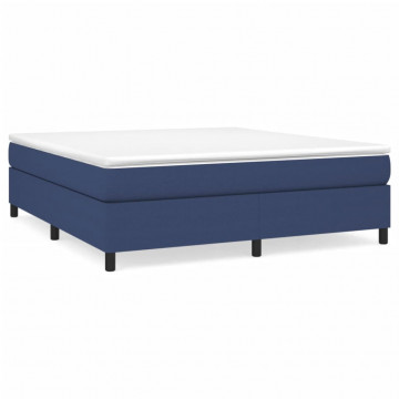 Cadru de pat box spring, albastru, 160x200 cm, textil - Img 2