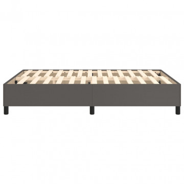 Cadru de pat box spring, gri, 140x200 cm, piele ecologică - Img 5