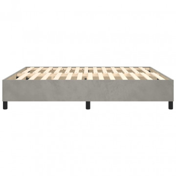 Cadru de pat box spring, gri deschis, 200x200 cm, catifea - Img 5