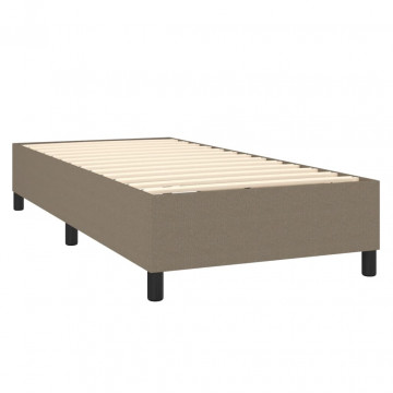 Cadru de pat box spring, gri taupe, 100x200 cm, textil - Img 4