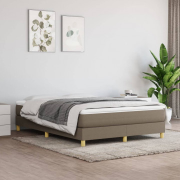 Cadru de pat box spring, gri taupe, 140x200 cm, textil - Img 1