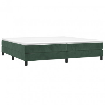 Cadru de pat box spring, verde închis, 200x200 cm, catifea - Img 3