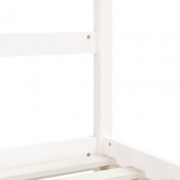 Cadru de pat copii cu sertare, alb, 80x160 cm, lemn masiv pin - Img 7