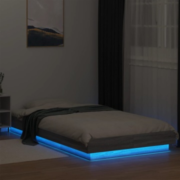 Cadru de pat cu LED gri sonoma 75x190 cm lemn prelucrat - Img 3