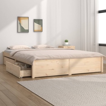 Cadru de pat cu sertare King Size, 150x200 cm - Img 1