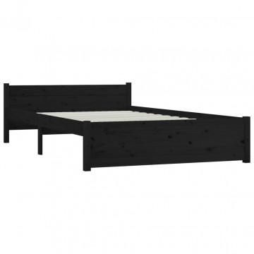 Cadru de pat cu sertare, negru, 140x190 cm - Img 8