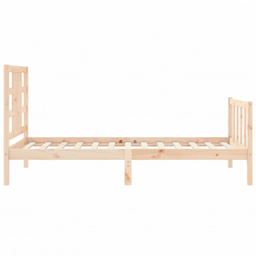 Cadru de pat cu tăblie, 90x190 cm, lemn masiv - Img 6
