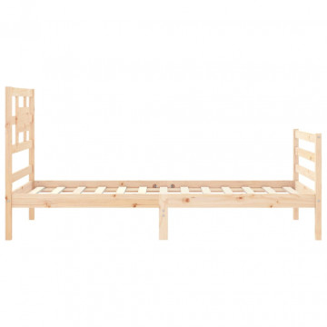 Cadru de pat cu tăblie, 90x200 cm, lemn masiv - Img 5