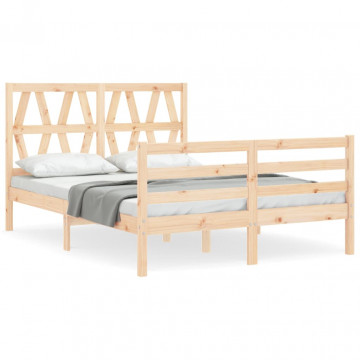 Cadru de pat cu tăblie, dublu, lemn masiv - Img 2
