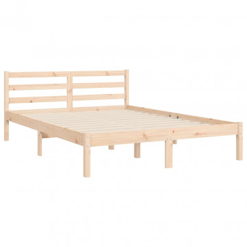 Cadru de pat cu tăblie, dublu, lemn masiv - Img 7