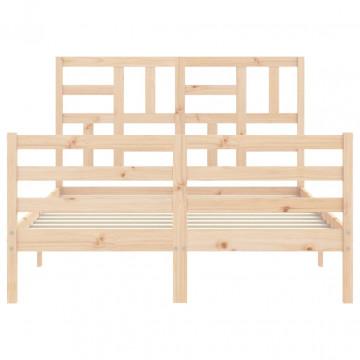 Cadru de pat cu tăblie, dublu, lemn masiv - Img 5