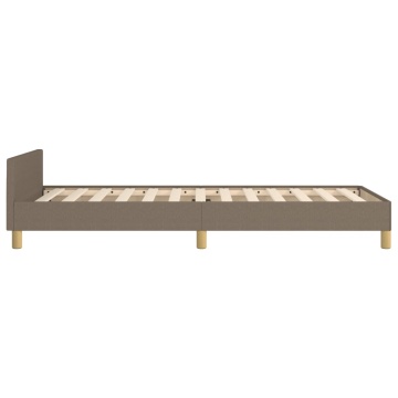 Cadru de pat cu tăblie, gri taupe, 100x200 cm, textil - Img 6