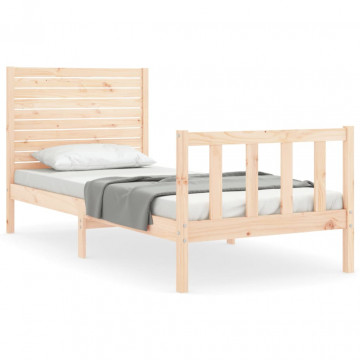 Cadru de pat cu tăblie single mic, lemn masiv - Img 2