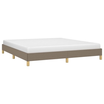 Cadru de pat fără saltea, gri taupe, 180x200 cm, textil - Img 3