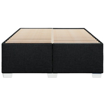Cadru de pat fără saltea, negru, 140x200 cm, textil - Img 4