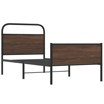 Cadru de pat fără saltea stejar maro 90x200 cm Lemn prelucrat - Img 3