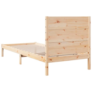 Cadru de pat foarte lung fără saltea, 90x220 cm, lemn masiv - Img 5