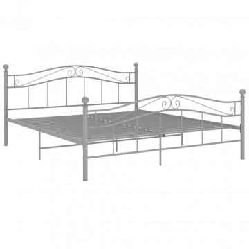 Cadru de pat, gri, 140x200 cm, metal - Img 2