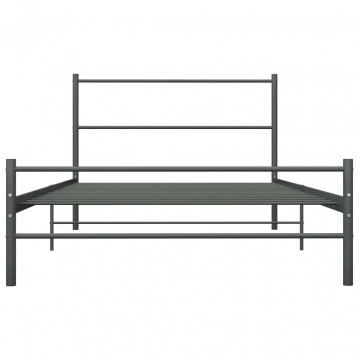 Cadru de pat, gri, 90 x 200 cm, metal - Img 3