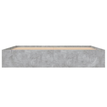 Cadru de pat, gri beton, 200x200 cm - Img 5