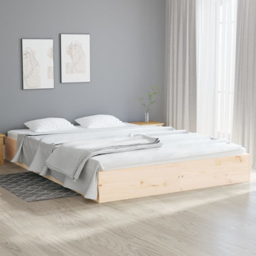 Cadru de pat King Size 5FT, 150x200 cm, lemn masiv - Img 1