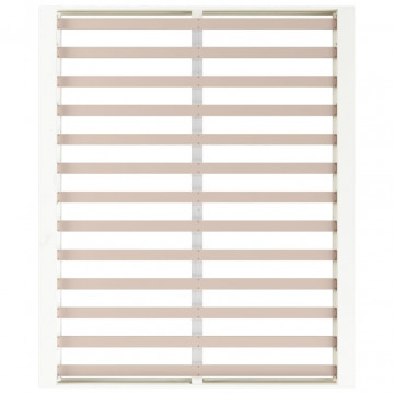 Cadru de pat King Size 5FT, alb, 150x200 cm, lemn masiv - Img 5