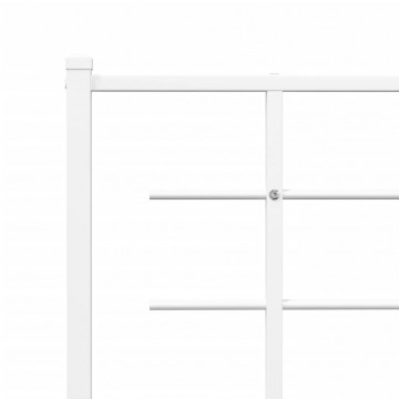 Cadru de pat metalic cu tăblie, alb, 80x200 cm - Img 7