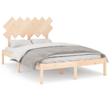 Cadru de pat mic dublu 4FT, 120x190 cm, lemn masiv - Img 2