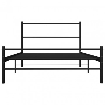 Cadru de pat, negru, 100 x 200 cm, metal - Img 3