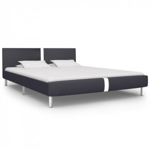 Cadru de pat, negru, 120 x 200 cm, piele ecologică - Img 1