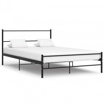 Cadru de pat, negru, 160 x 200 cm, metal - Img 1