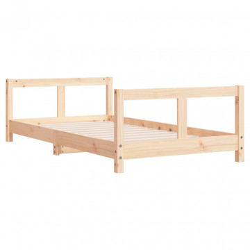 Cadru de pat pentru copii, 80x160 cm, lemn masiv de pin - Img 5