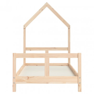 Cadru de pat pentru copii, 80x160 cm, lemn masiv de pin - Img 4