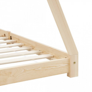Cadru de pat pentru copii, 90 x 200 cm, lemn masiv de pin - Img 5