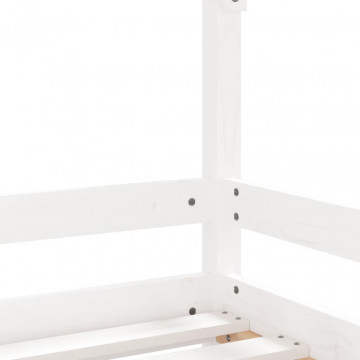 Cadru de pat pentru copii, alb, 90x190 cm, lemn masiv de pin - Img 6